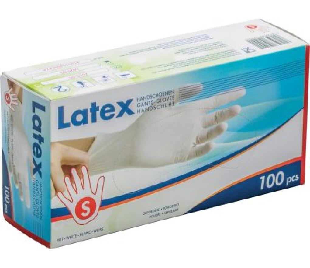 Latex handschoen Large wit gepoederd doos/100 - Per pak