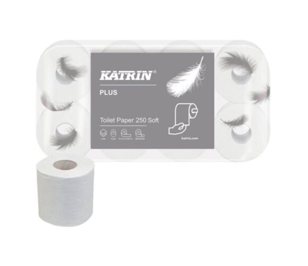 Toiletpapier neutraal Katrin soft 3-laags 250 vel rollen/8 - Per pak