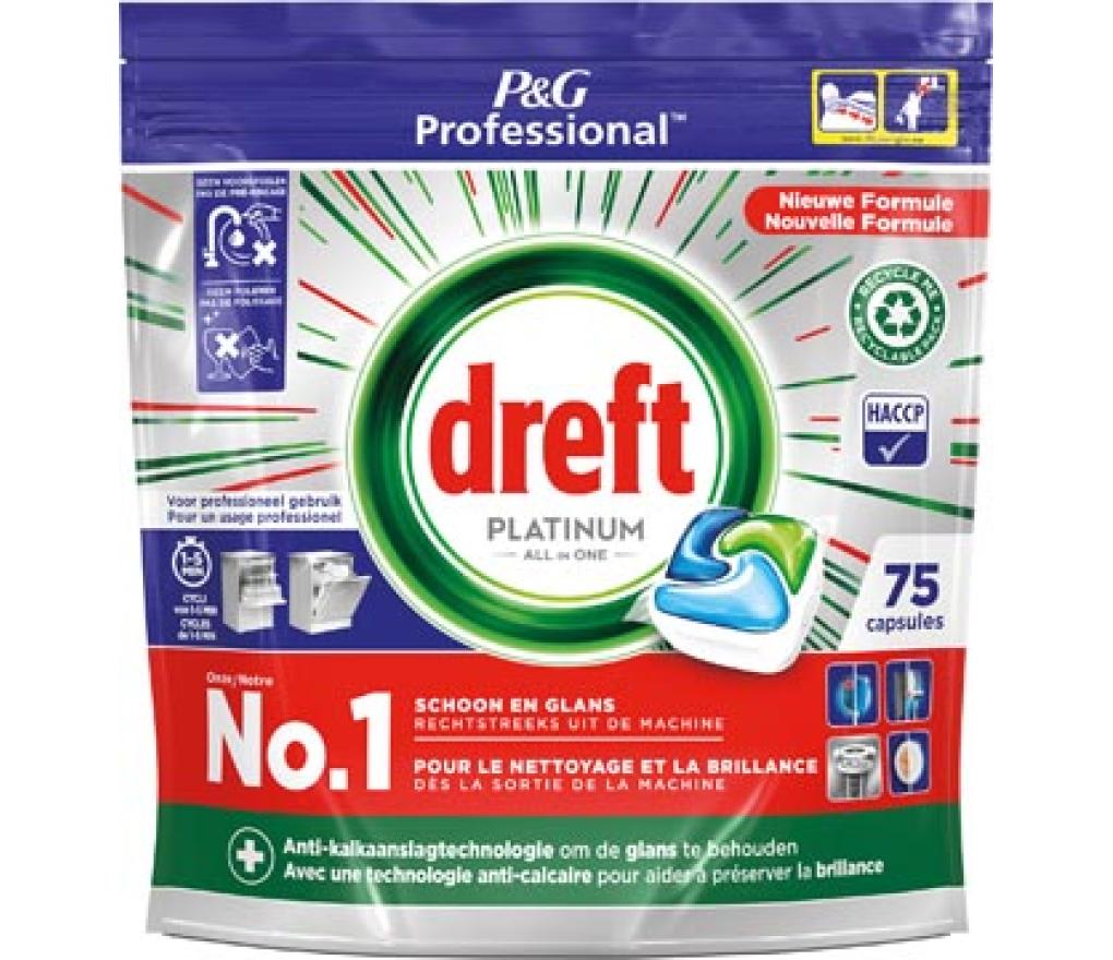 Vaatwastabletten Dreft Platinum regular zak/75 - Per pak