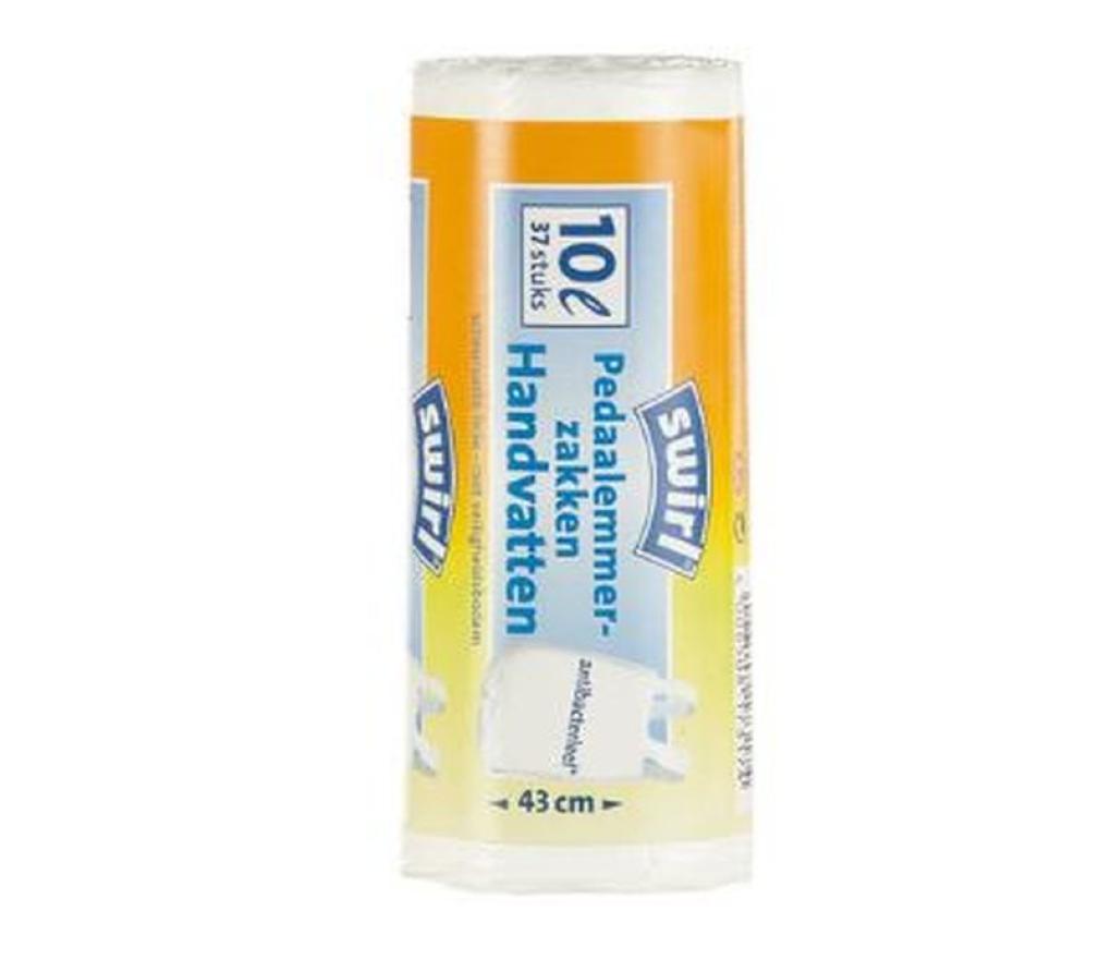 Vuilzak pedaalemmer wit - 10L rol/37 - Per pak