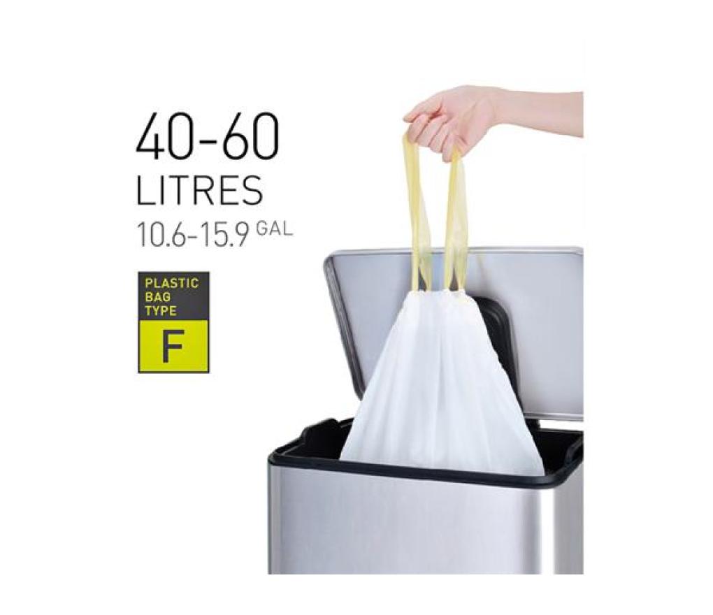 Vuilzak transparant  64 x 75 cm extra sterk trekband 60L rol/12 - Per pak