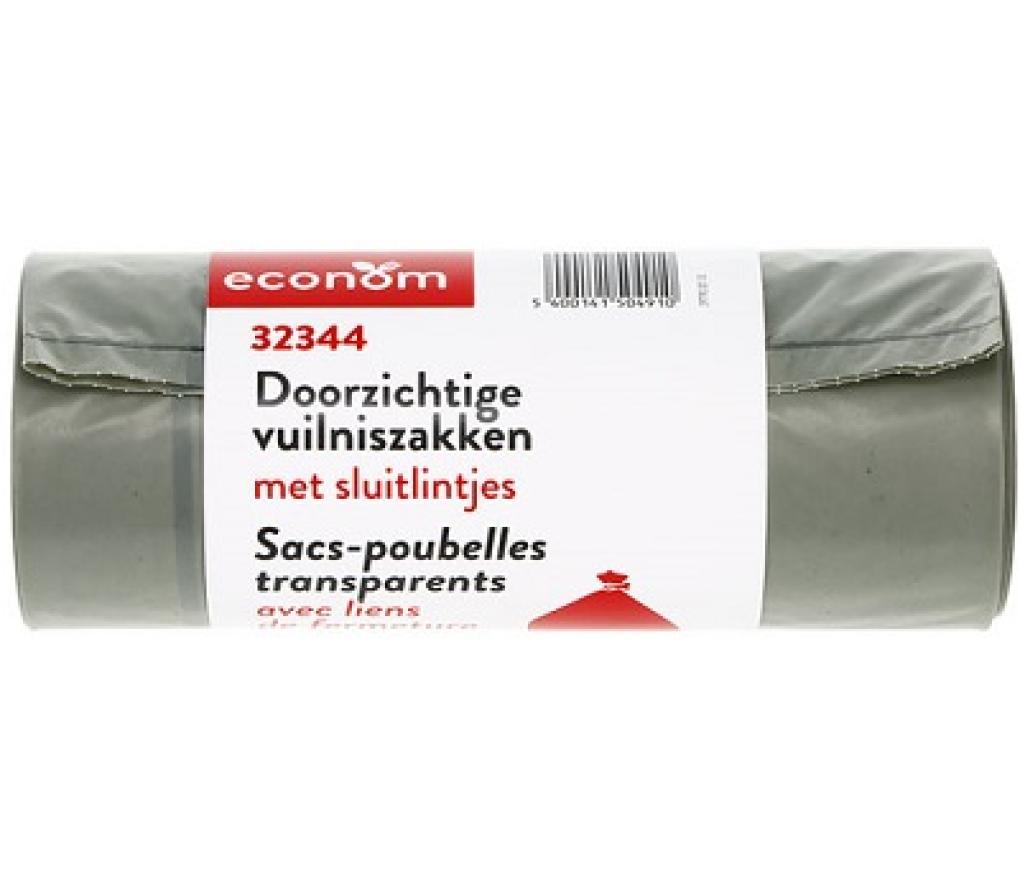 Vuilzak transparant 130L rol/10 - Per pak