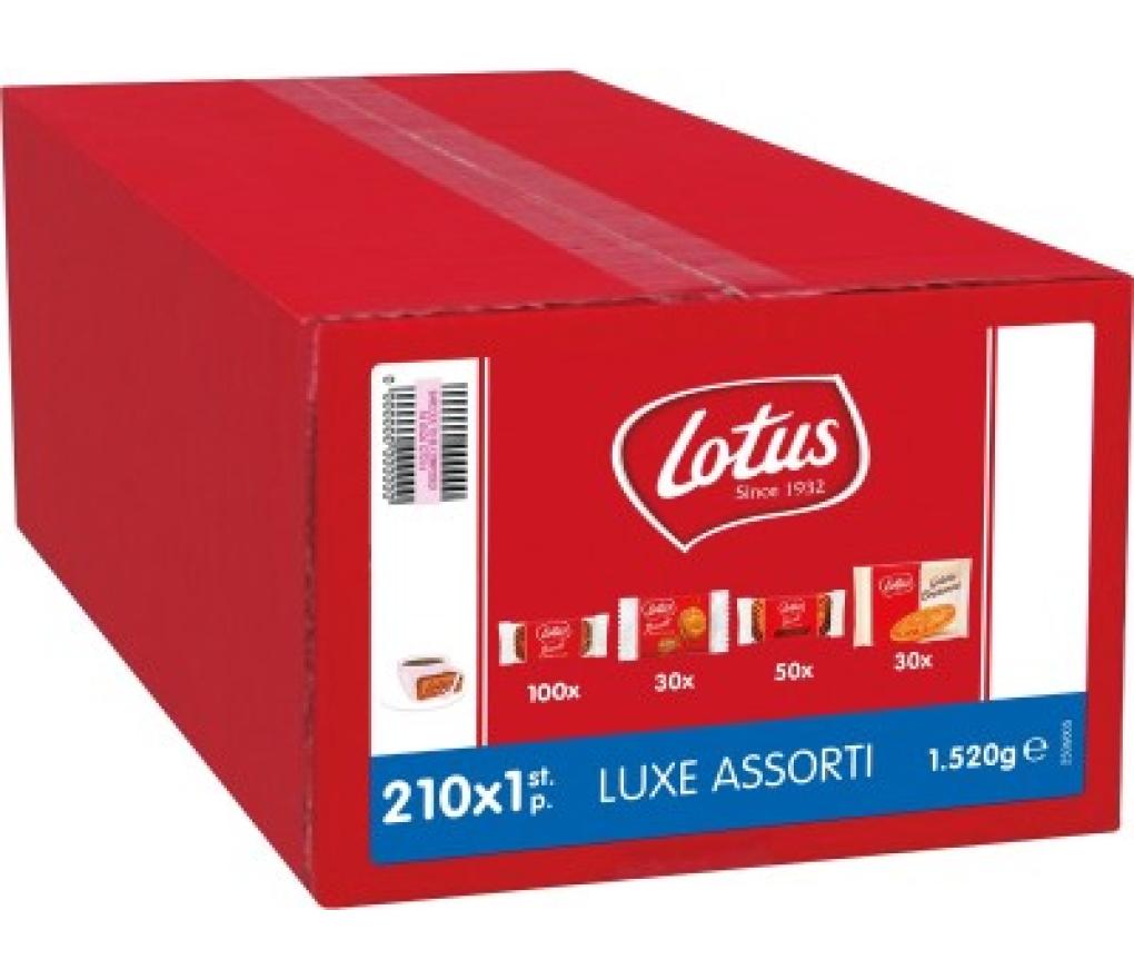 Koekjes Lotus Luxe assorti individueel verpakt doos/210 - Per pak