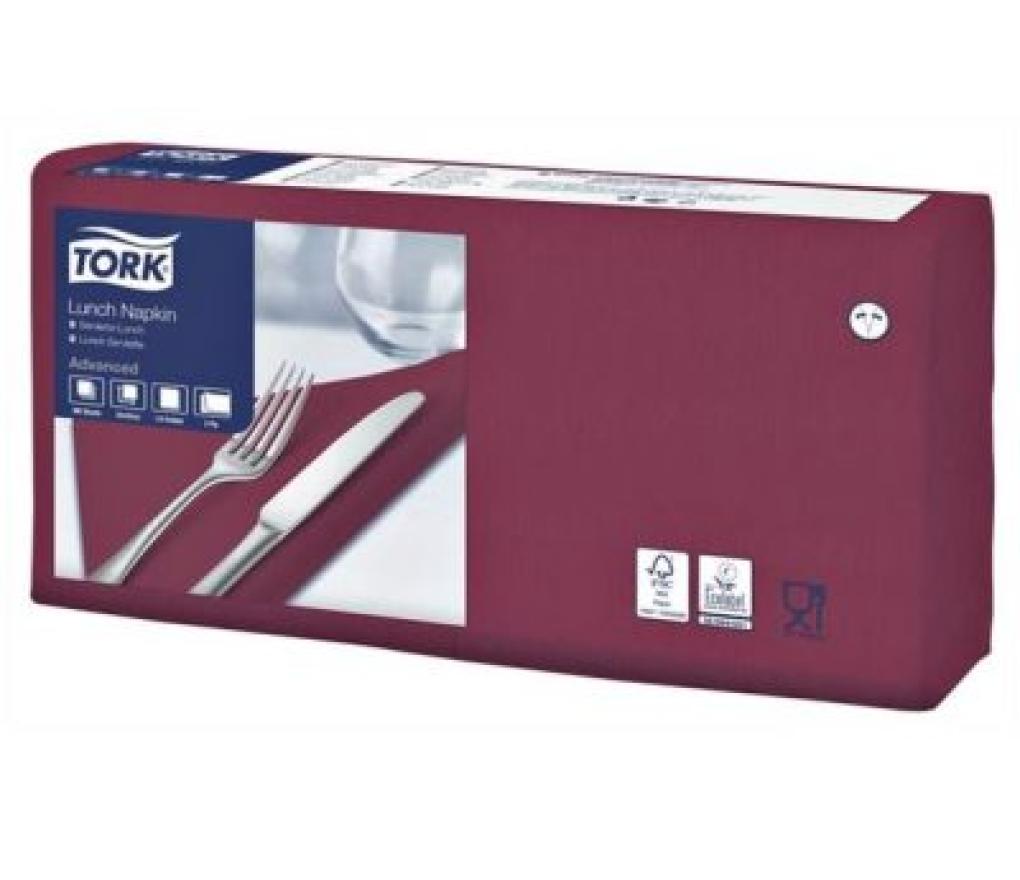 Servetten bordeaux rood 2 laags 33 x 33 cm pak/200 - Per pak