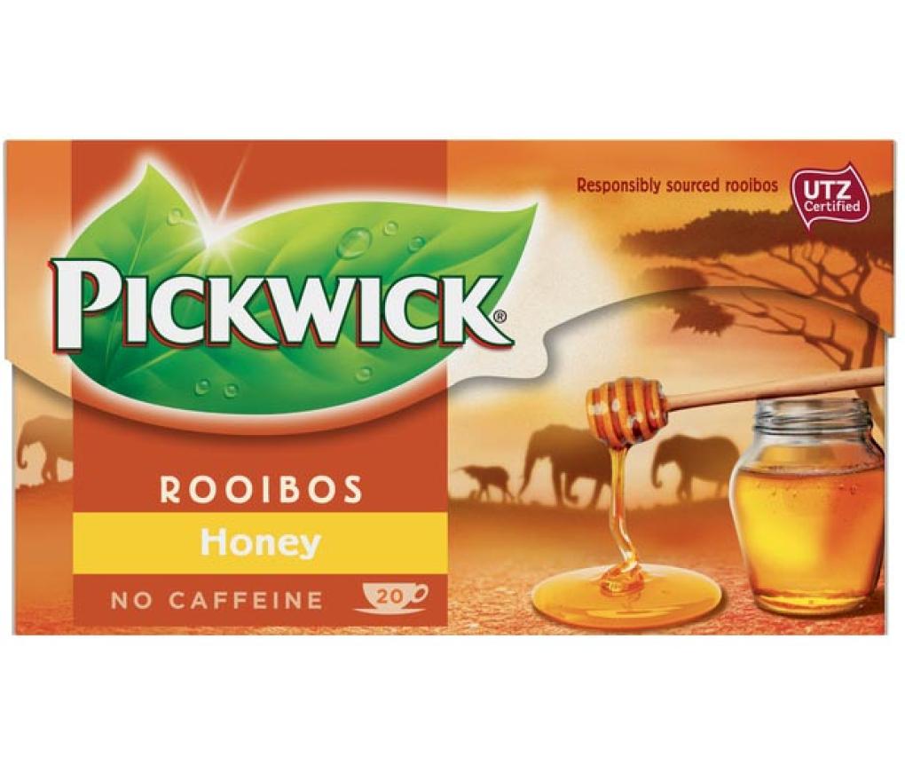 Thee Pickwick Rooibos Honey theebuiltjes doos/20 - Per pak