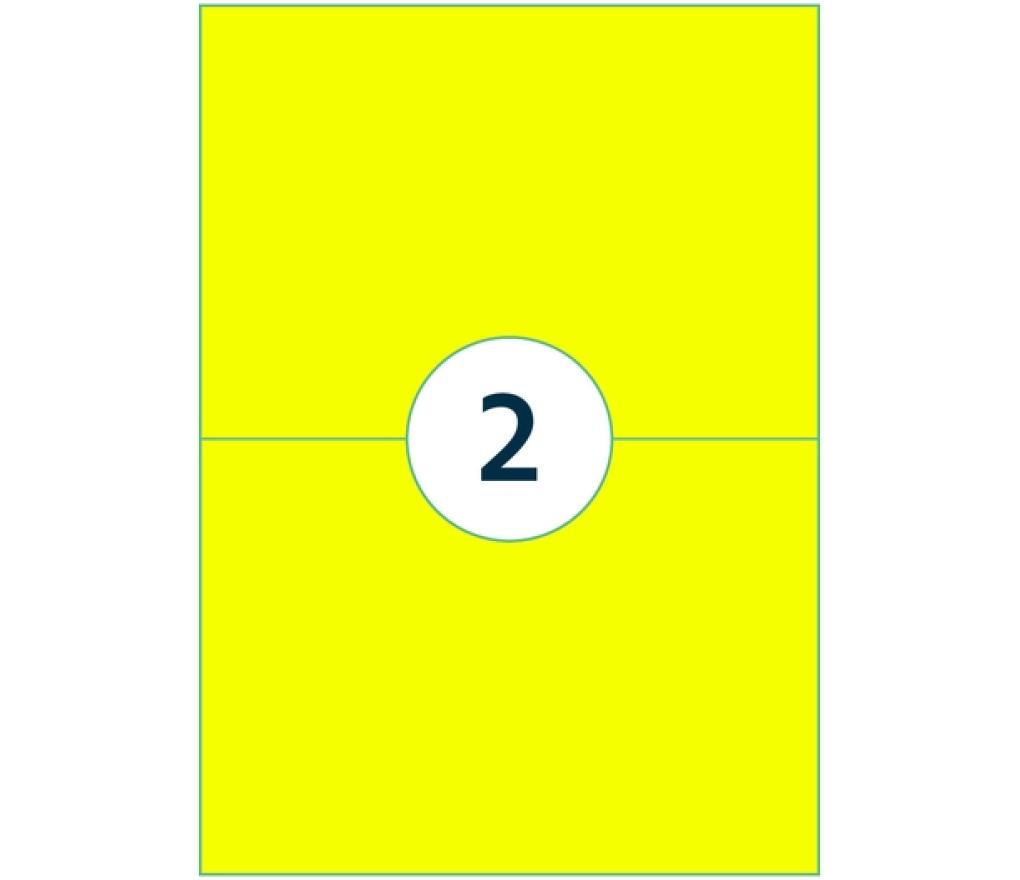 Etiket 210 x 148 mm fluo geel doos/200 etiketten - Per pak