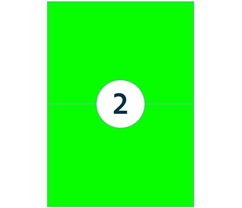 Etiket 210 x 148 mm fluo groen doos/200 etiketten - Per pak
