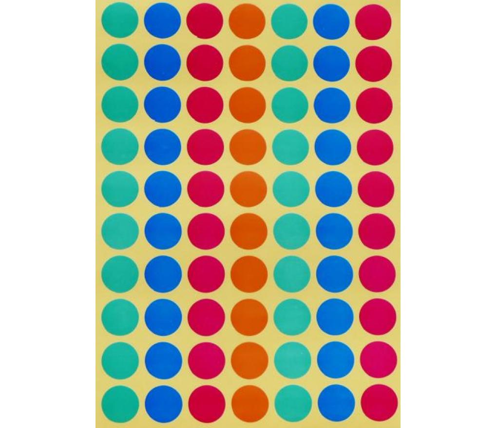 Etiket rond dia 19 mm 7 diverse kleuren blister/700 - Per pak