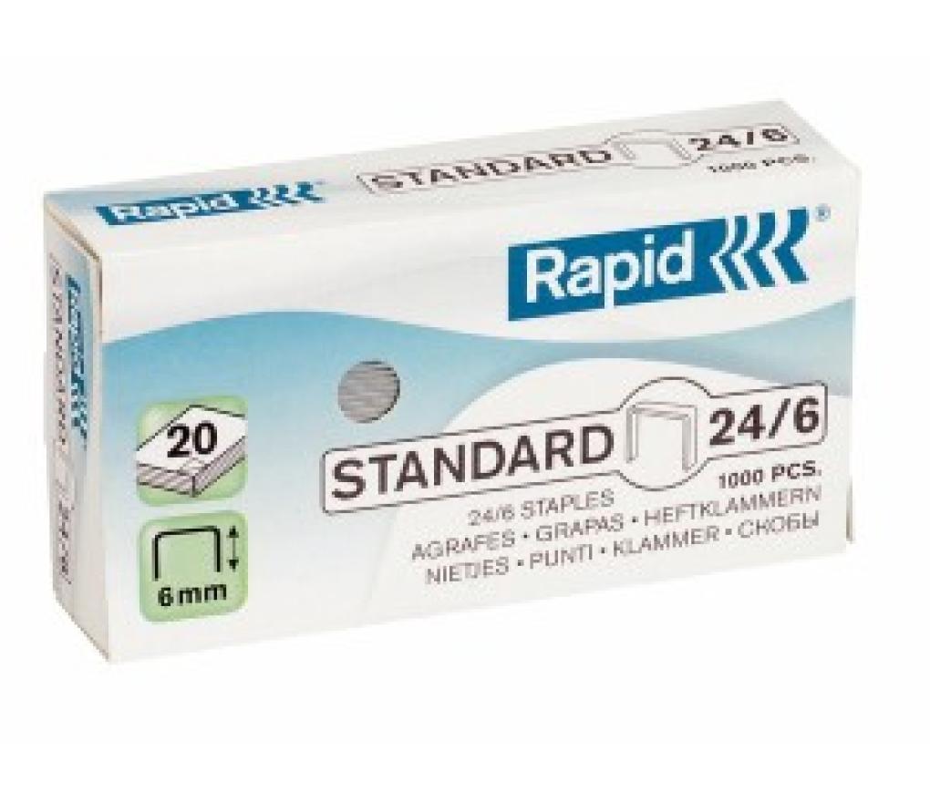 Nietjes Rapid koper 24/6 doos/5000 - Per pak