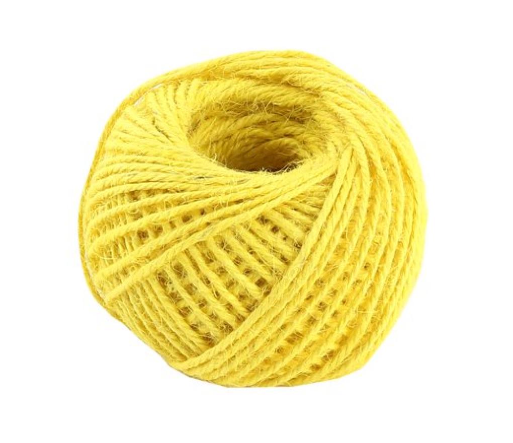 Jute touw geel bol/100 g - Per stuk