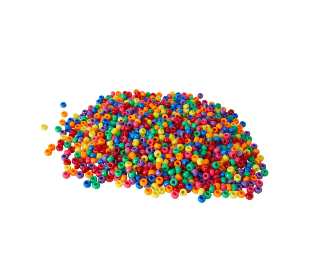 Parels kunststof rond 6 x 9 mm assorti kleuren stuks/1000 - Per pak
