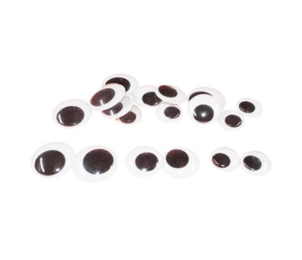 Poppenogen bewegend zelfklevend diverse formaten 20 tot 30 mm zwart stuks/18 - Per pak
