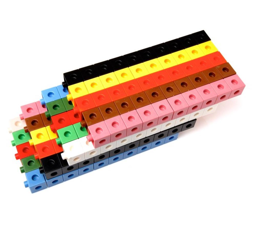 Kubussen in plastic 2 cm stapelbaar 10 kleuren Bouhon zak/200 - Per stuk