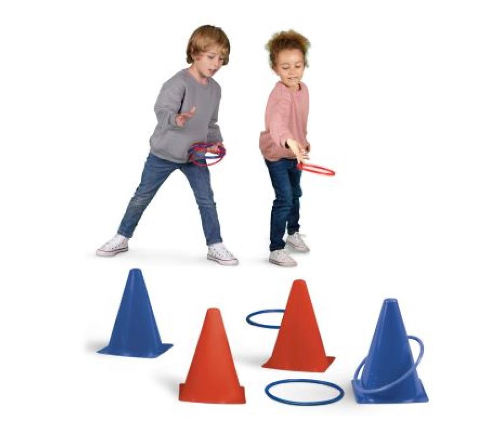 Ringen werpspel Apli set met 6 kegels en 10 ringen - Per pak