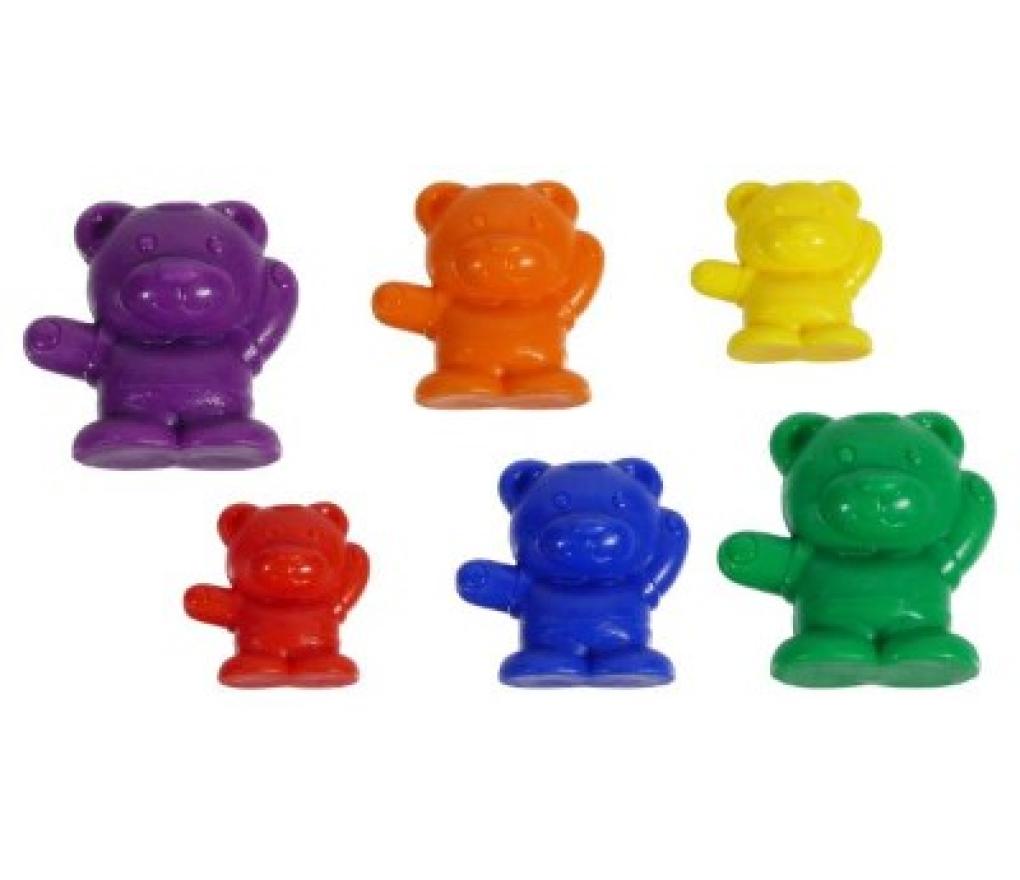 Sorteerbeertjes 3 maten 6 kleuren stuks/96 - Per pak