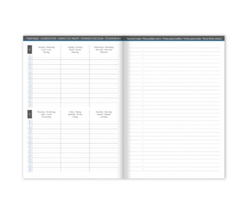 Schoolagenda A4 210 x 297 mm 90 g 56 blad 1 week op 2 blz - Per stuk