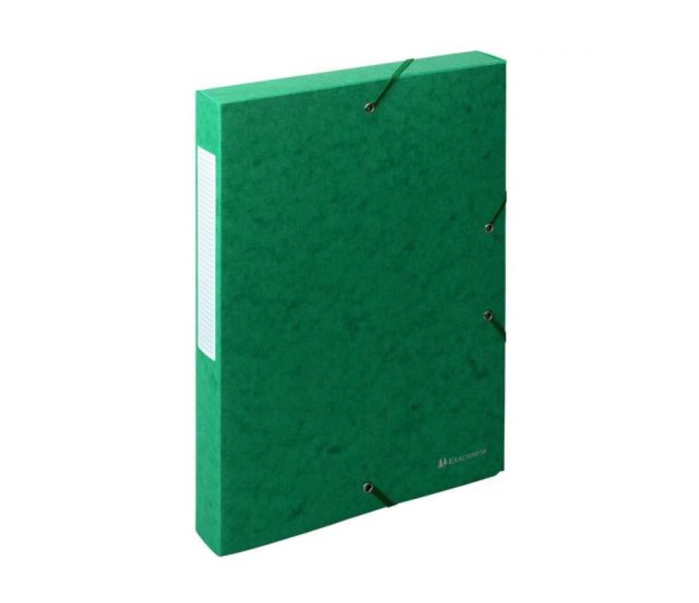 Documentenbox A4 40 mm karton met elastiek groen - Per stuk