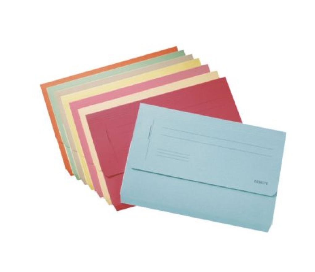 Dossiermap Esselte Pocketfile Folio karton blauw doos/25 - Per pak