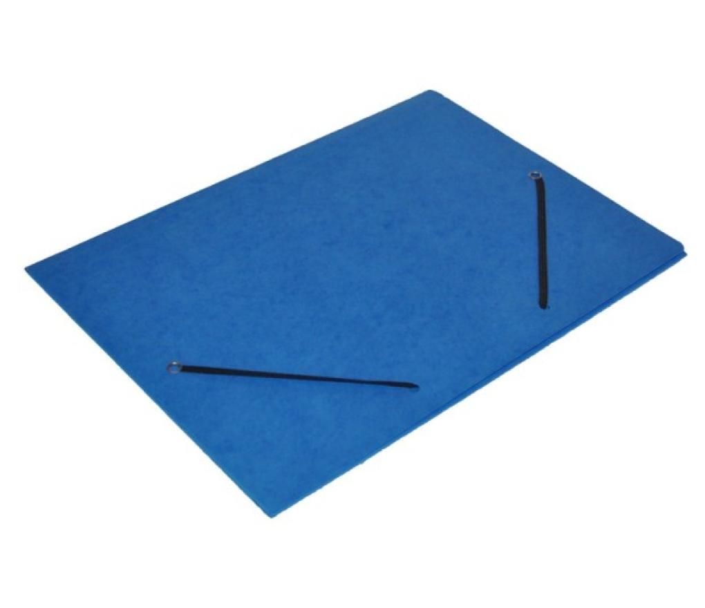 Elastomap 3 kleppen A4 karton blauw - Per stuk