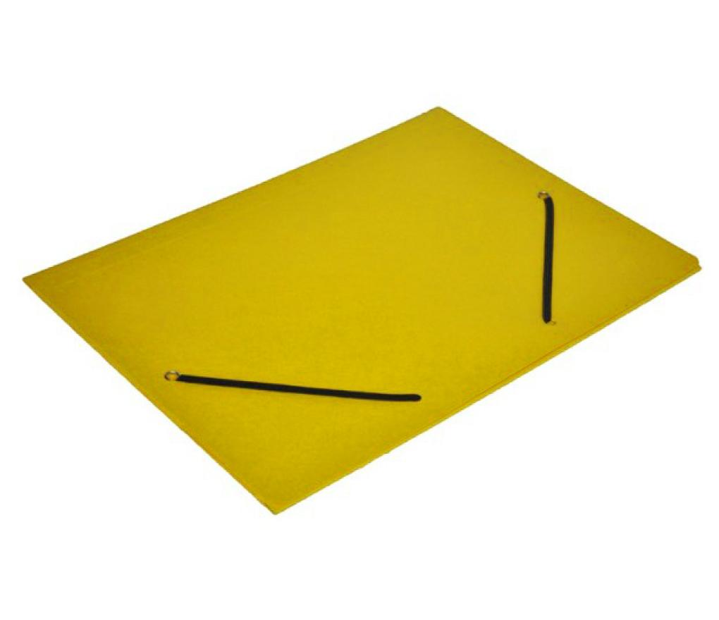Elastomap 3 kleppen A4 karton geel - Per stuk