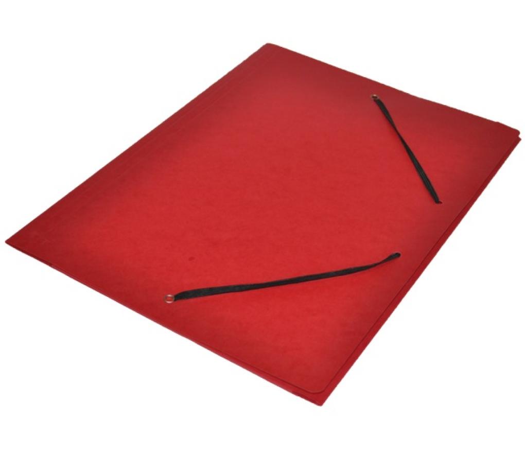 Elastomap 3 kleppen A4 karton rood - Per stuk
