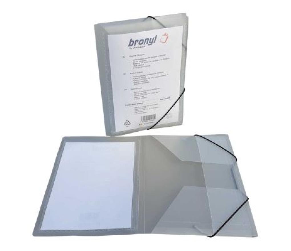 Elastomap 3 kleppen A5 panorama plastic wit transparant - Per stuk