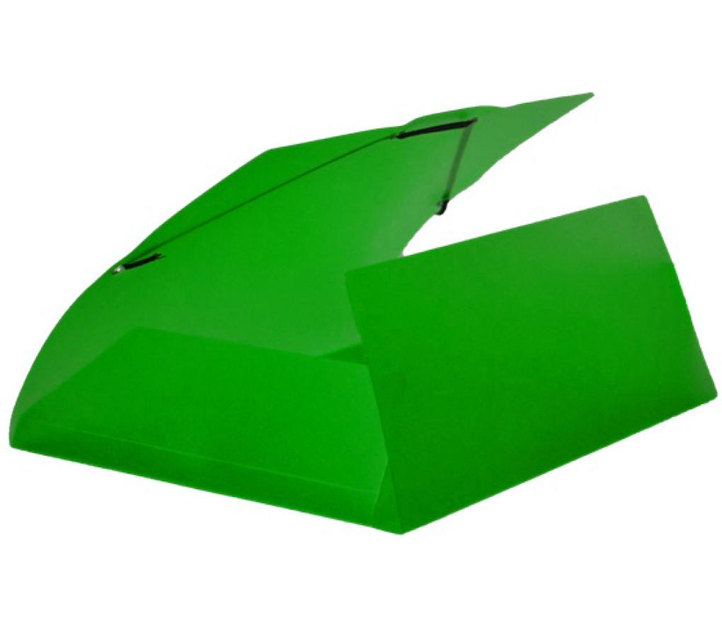 Elastomap Bronyl 3 kleppen A4 plastic lichtgroen - Per stuk