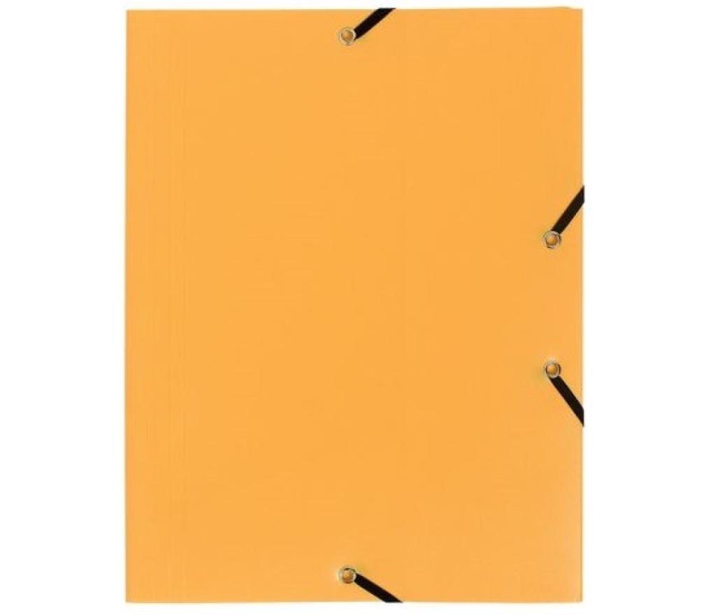 Elastomap Bronyl 3 kleppen A4 plastic transparant oranje - Per stuk