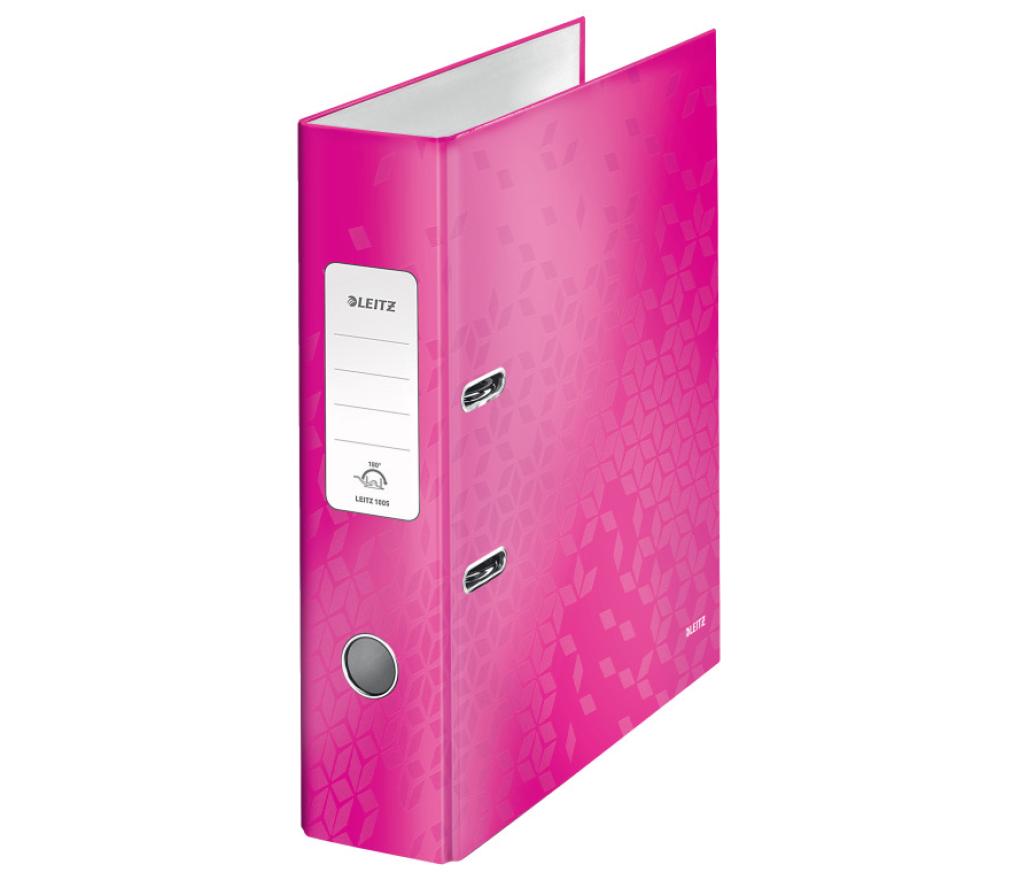 Klasseur A4 karton Leitz 1005 WOW 8 cm roze - Per stuk