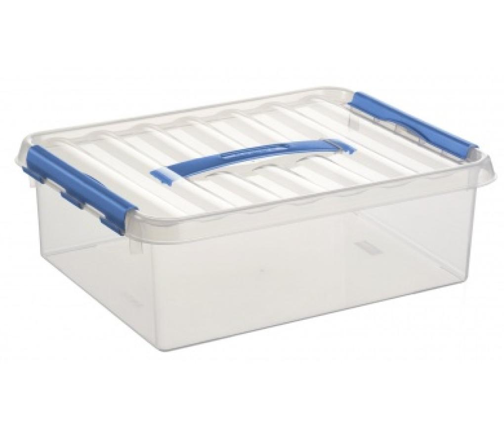 Opbergdoos met deksel Sunware Q Line 10L 40 x 30 x 11 cm transparant - Per stuk