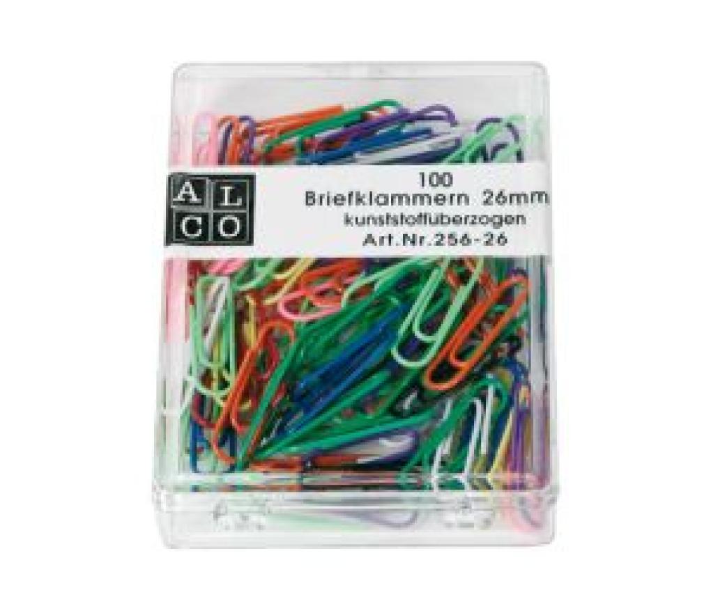 Papierklem 25 mm gekleurd assorti doos/100 - Per pak