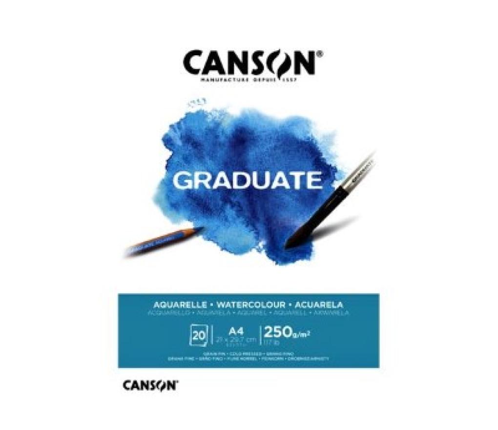 Aquarelpapier Canson Graduate A4 250 g vel/20 - Per pak