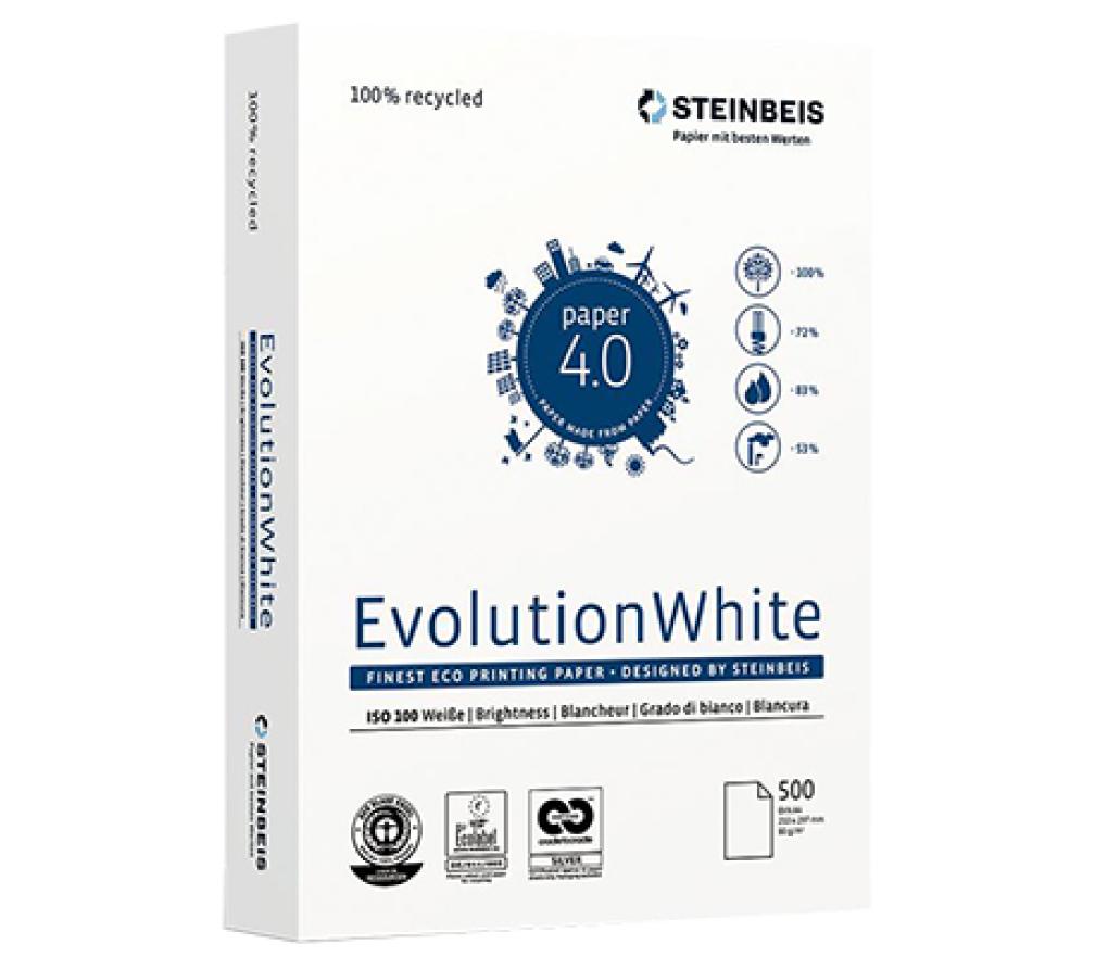 Kopieerpapier A4 80 g Steinbeis Evolution wit gerecycleerd riem/500 - riem