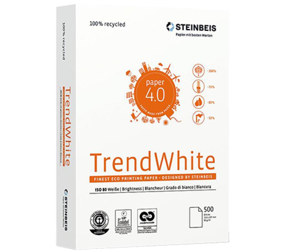 Kopieerpapier A4 80 g Steinbeis Trend wit gerecycleerd riem/500 - riem