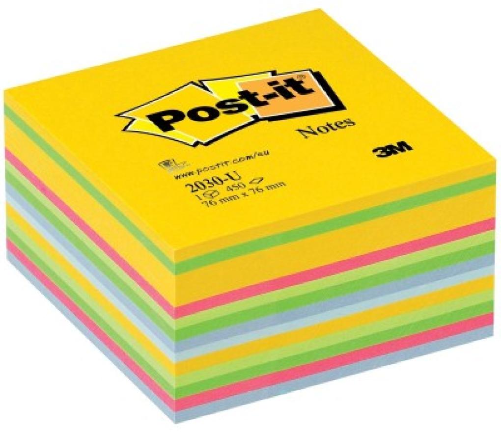 Post-it 3M 76 x 76 mm ultra rainbow memo kubus 450 vel - Per pak