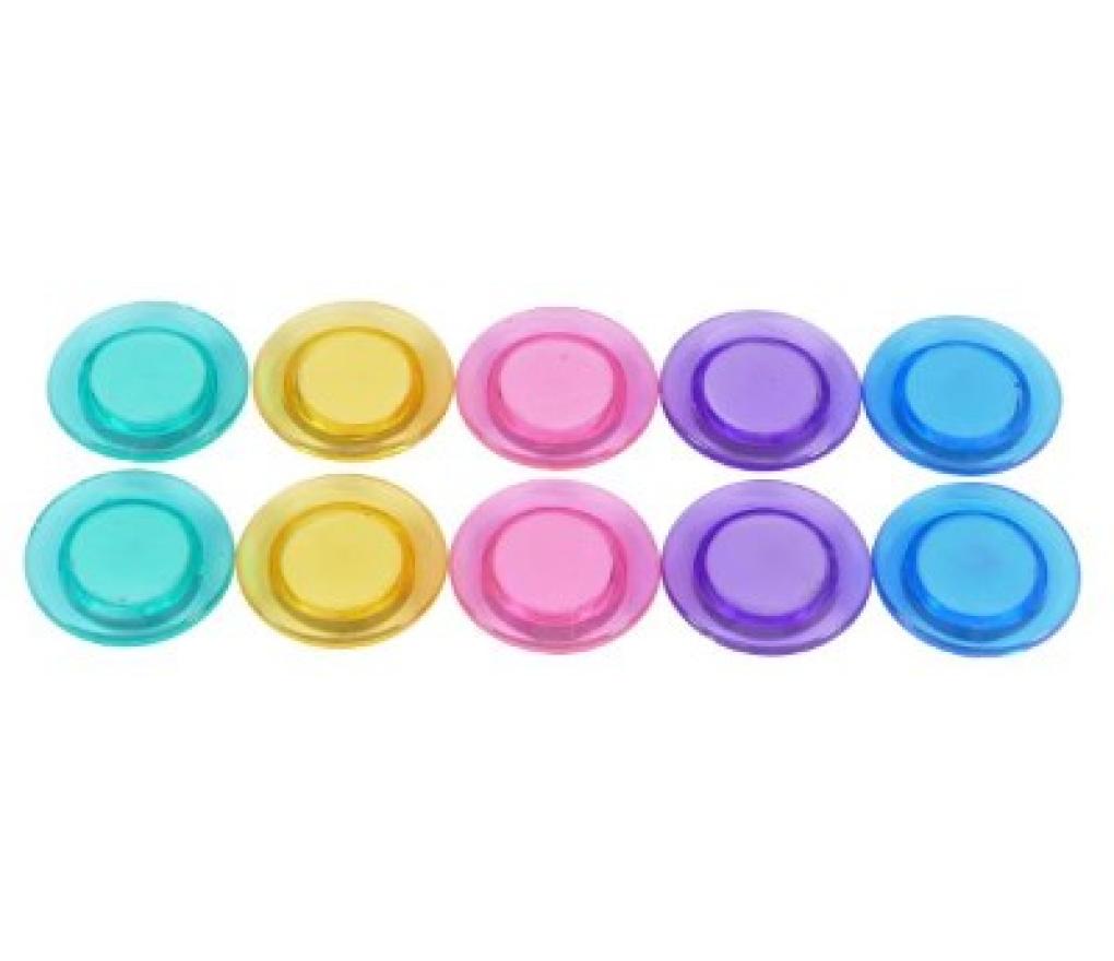 Magneet 30 mm diameter assorti transparante kleuren set/10 - Per pak