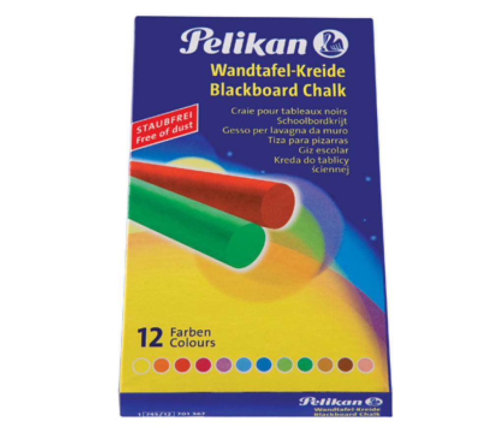 Bordkrijt Pelikan stofvrij assorti doos/12 - Per pak