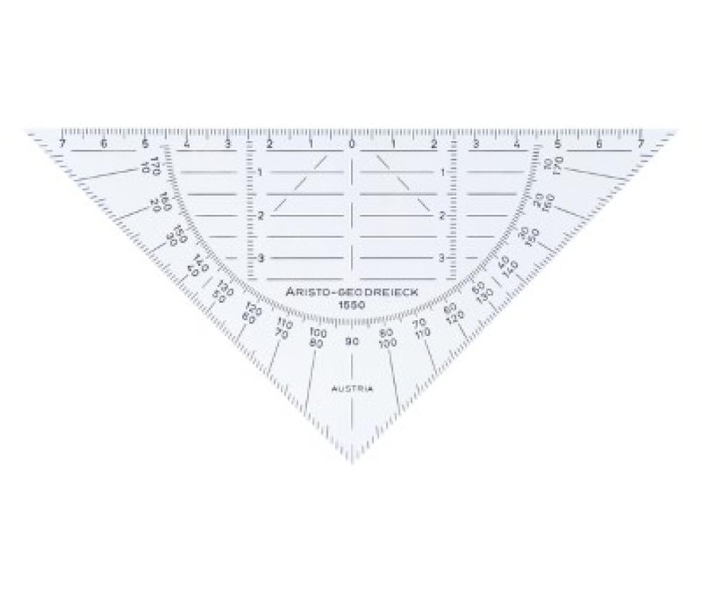 Geodriehoek 16 cm Aristo 1550 super flexibel onbreekbaar - Per stuk