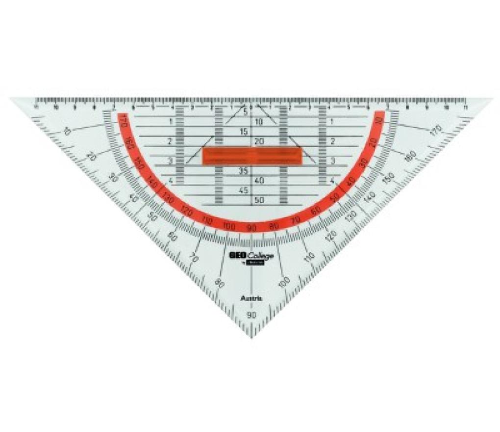 Geodriehoek Aristo 22 cm met handvat - Per stuk