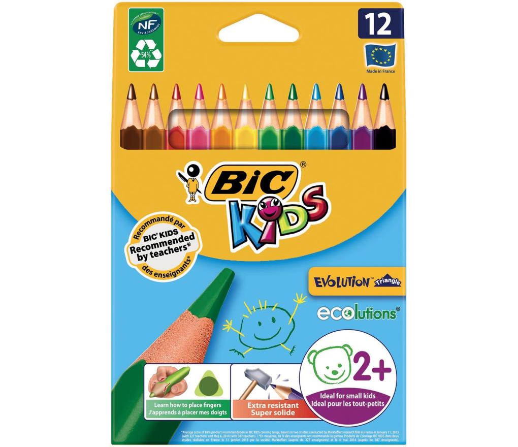 Kleurpotloden Bic Kids Evolution ECOlutions Triangle etui/12 - Per pak
