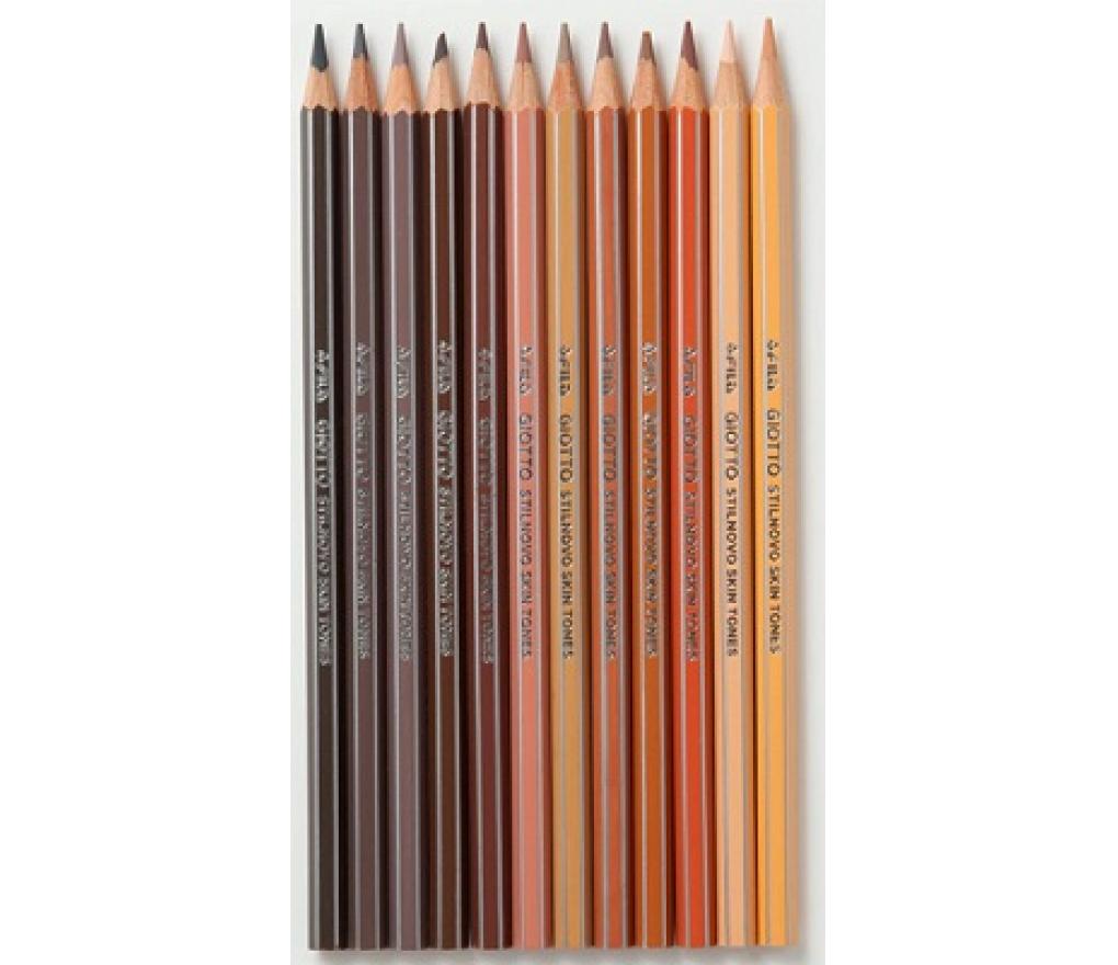 Kleurpotloden Giotto Stilnovo verschillende huidskleuren etui/12 - Per pak