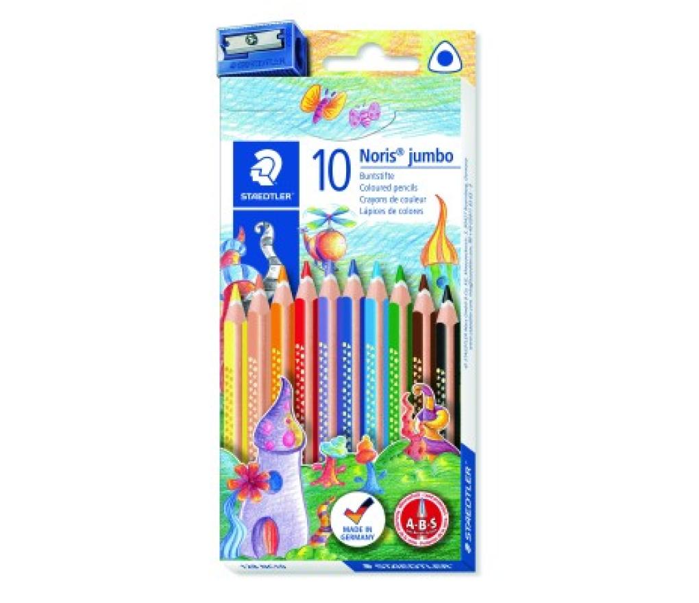 Kleurpotloden Staedtler Noris Jumbo driekantig etui/10+2 - Per pak
