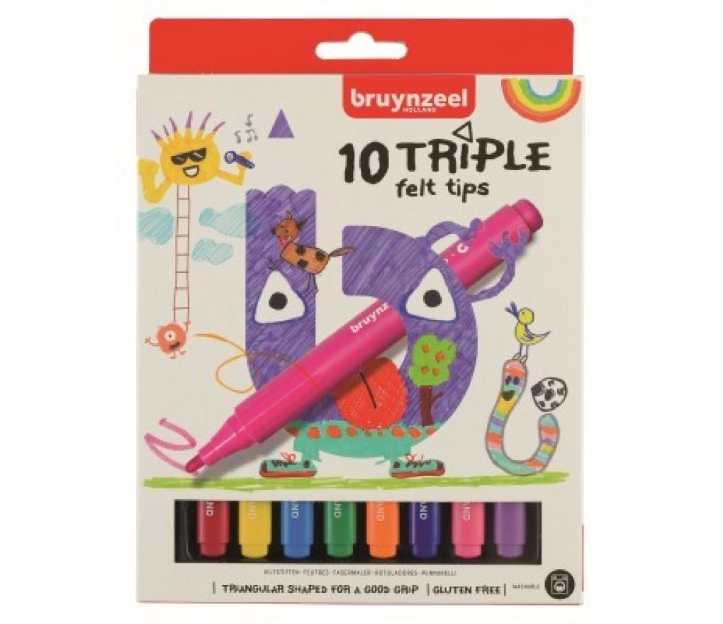 Kleurstiften Bruynzeel Color Express triple grip etui/10 - Per pak