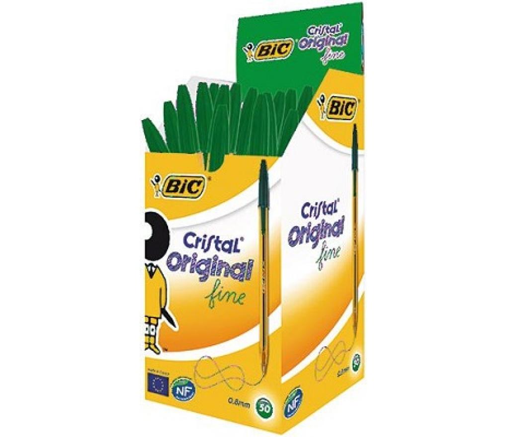 Kogelpen Bic Cristal fijn groen - Per stuk