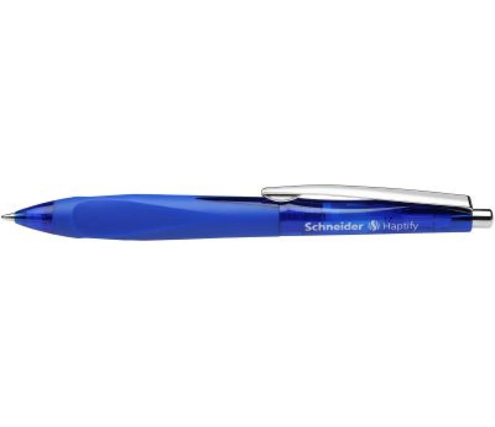 Kogelpen Schneider Haptify intrekbaar blauw - Per stuk