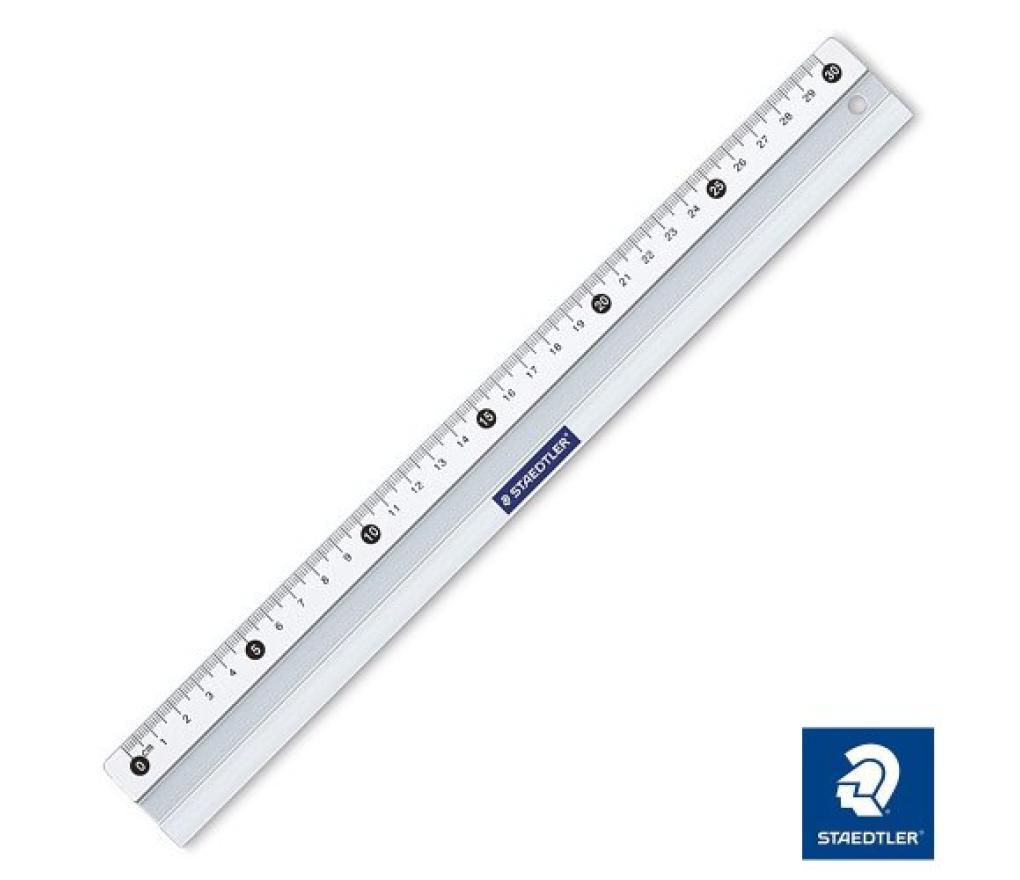 Lat 30 cm aluminium Staedtler antislip - Per stuk