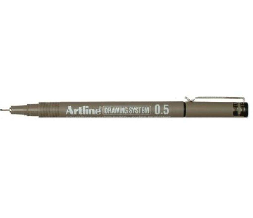 Viltstift Drawing pen Artline 0,5 mm zwart - Per stuk