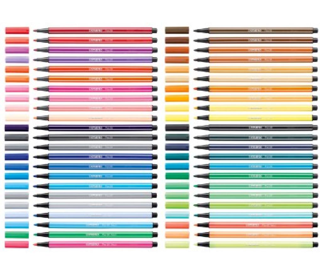 Viltstift Stabilo Pen 68 silver design metalen doos/30 - Per pak