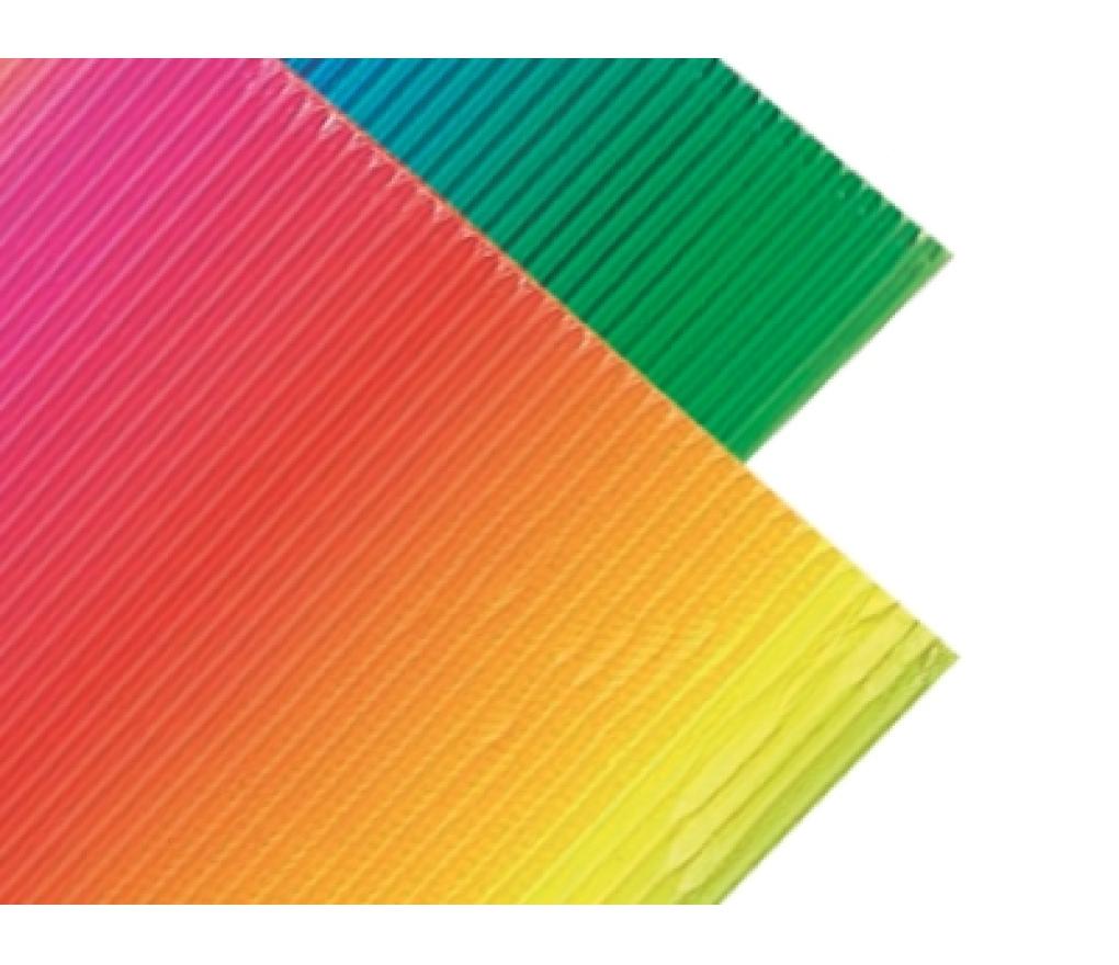 Golf- of ribkarton 50 x 70 cm regenboog vel/10 - Per pak