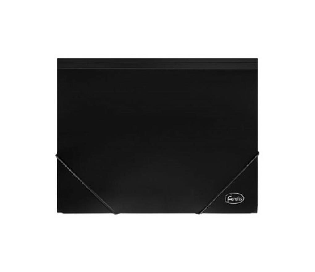 Documentenbox A4 25 mm plastic met elastiek zwart - Per stuk